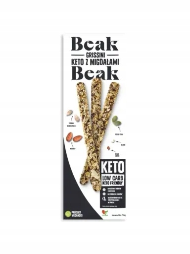 Levně 3x Grissini Keto s mandlemi Beak Beak, 216 g