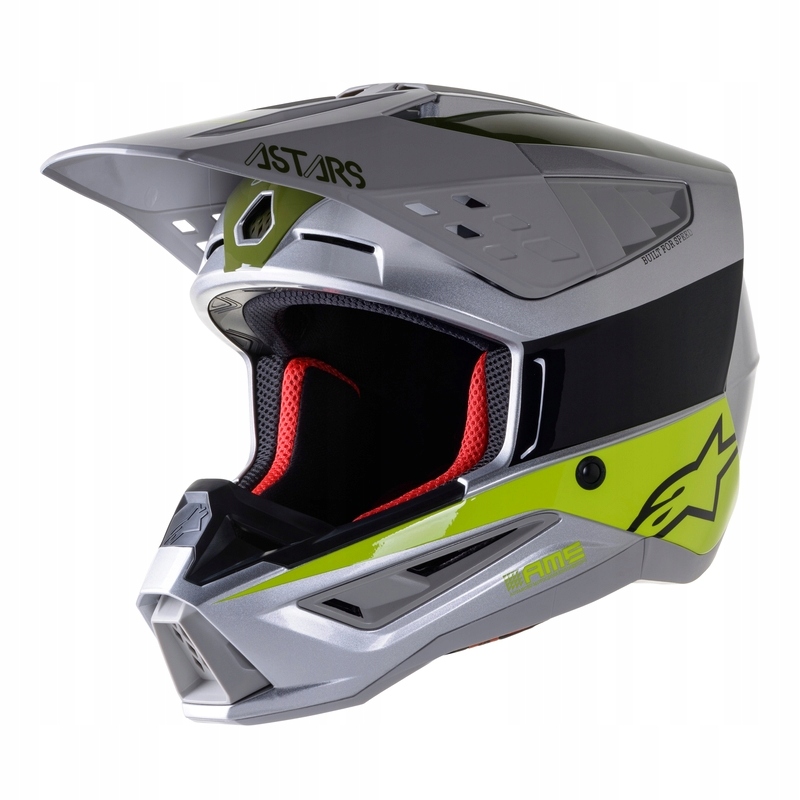 Kask cross,enduro ALPINESTARS S-M5 BOND SILVER/FLUO YELLOW GREEN XL
