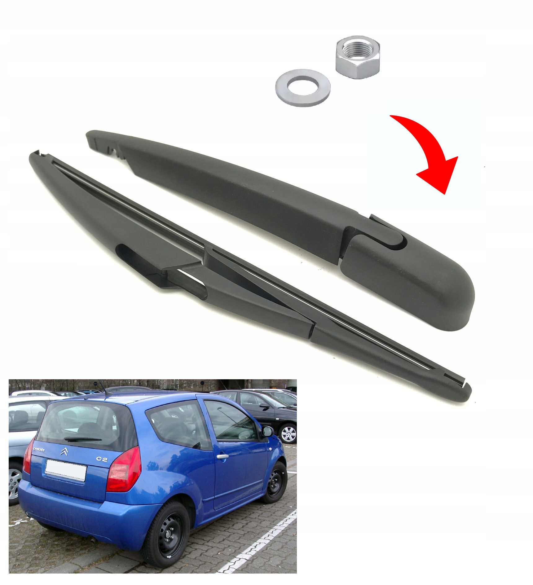 RAMIĘ + WYCIERACZKA TYŁ CITROEN C2 od 2003 r.-> Numer katalogowy części c2