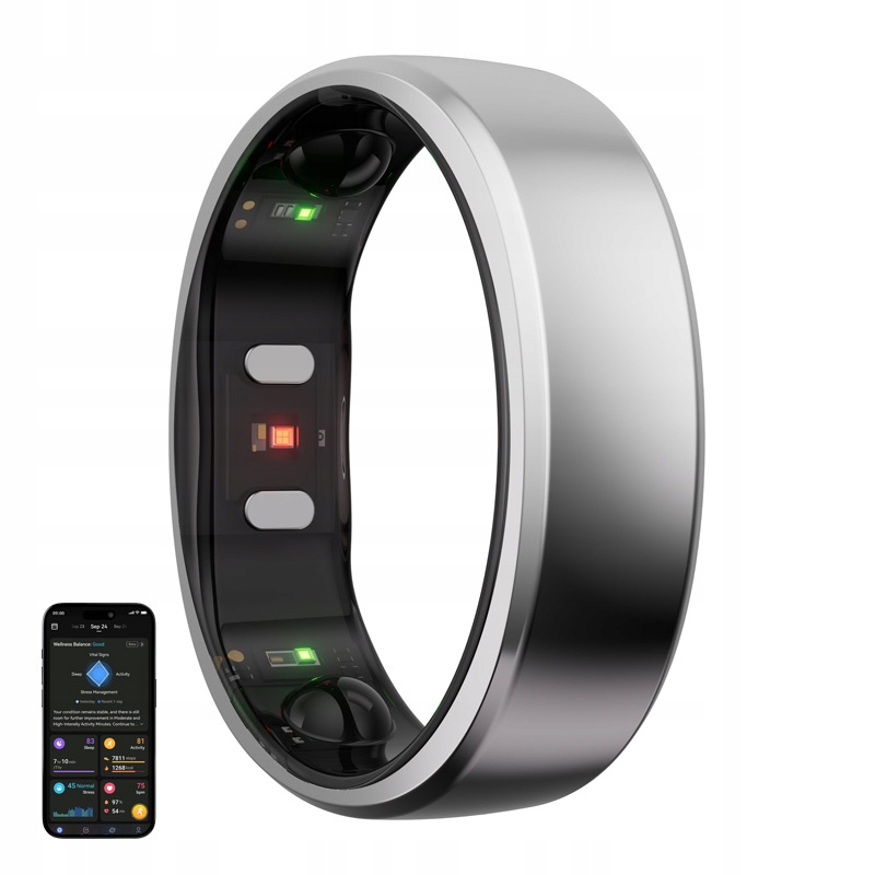 Inteligentní prsten Smartring RingConn Gen 2 Velikost 12 Stříbrný Sen Puls