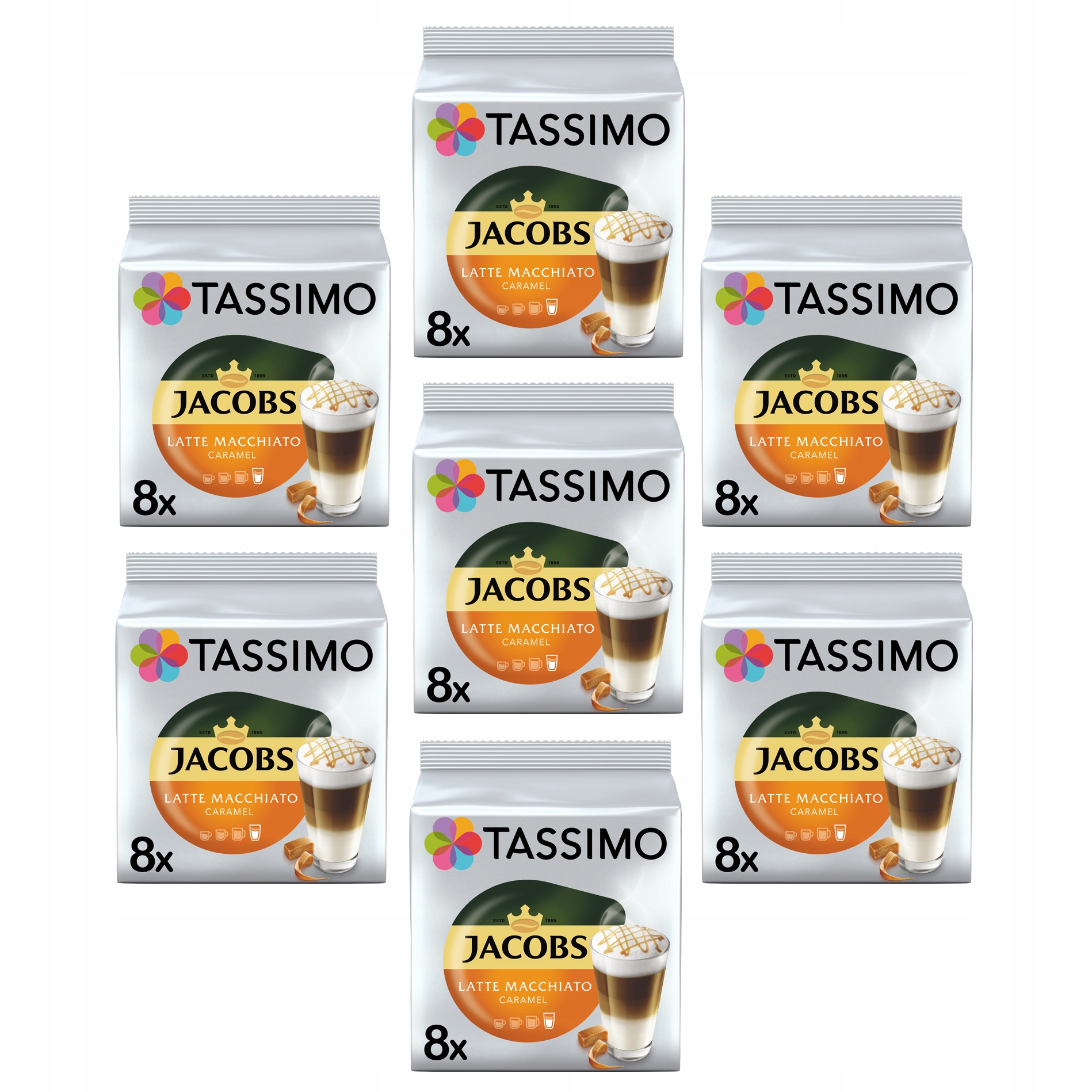 Kapsułki Tassimo Jacobs Latte Macchiato Caramel 6+1 opakowanie Gratis!