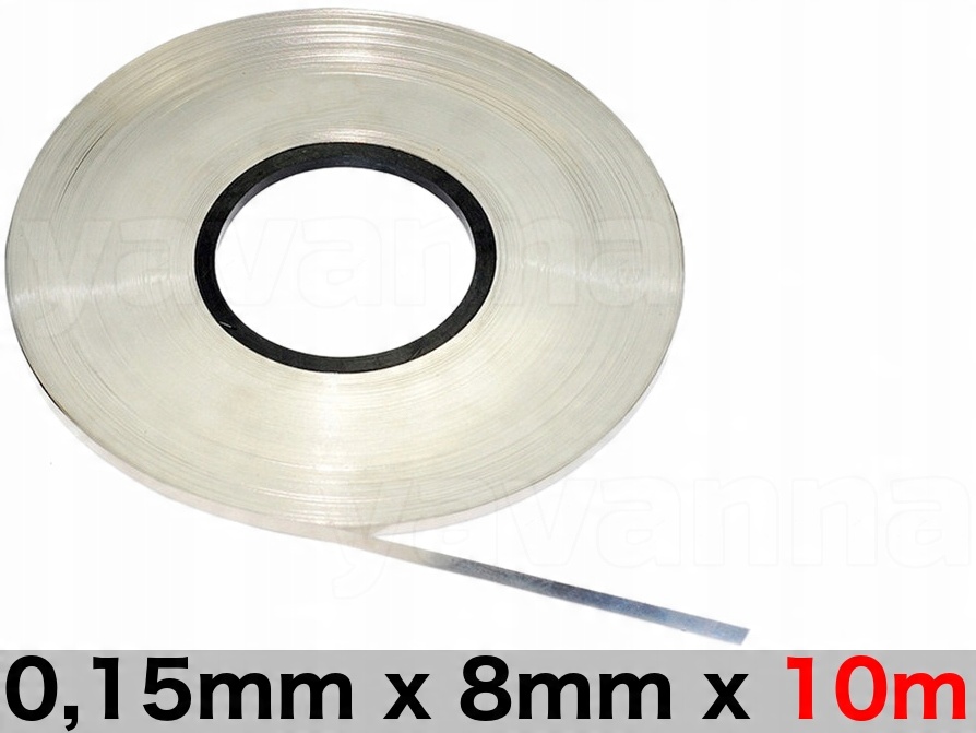 

Taśma niklowana 0.15x8mm 10m do zgrzewania, nikiel