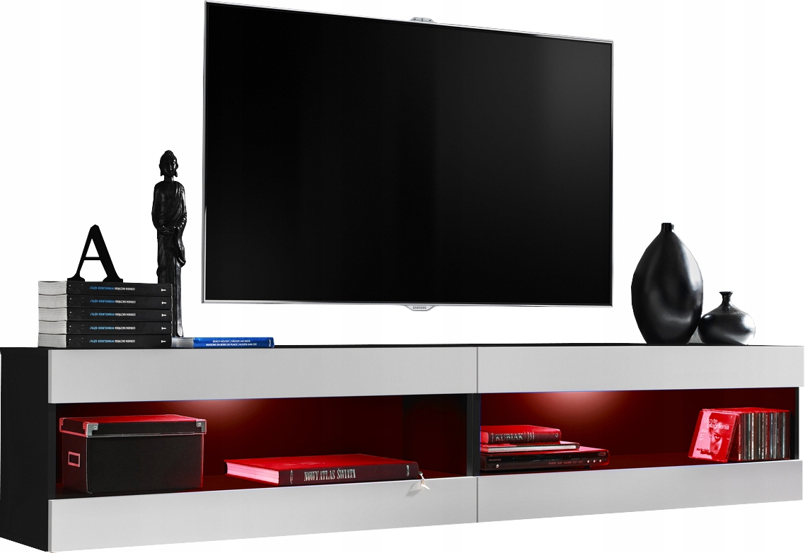 Sada nábytku Rtv Tivoli SET4 čierna/biela, Led Rgb