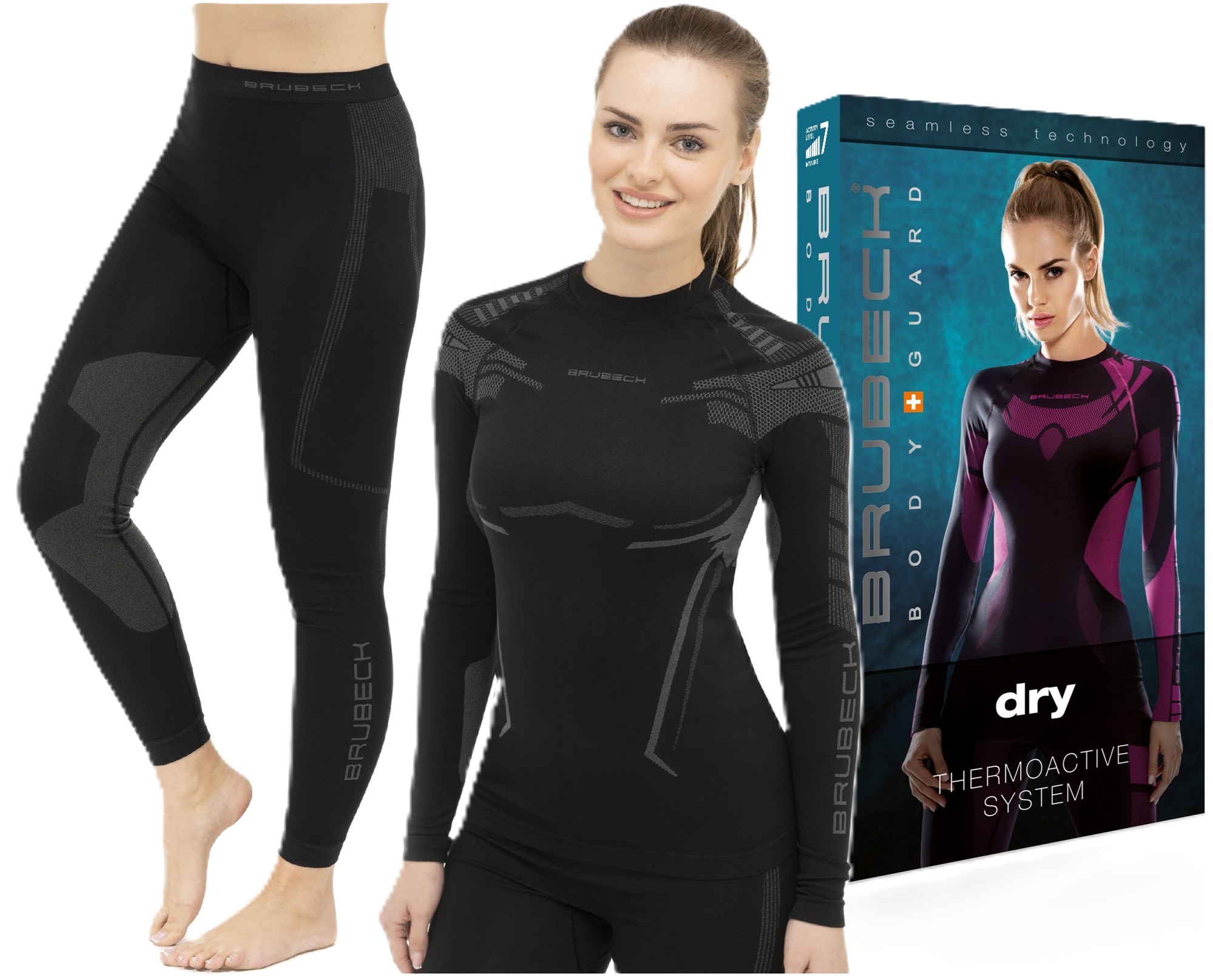 Damska bielizna Termoaktywna szybkoschnąca lekka Oddychająca Brubeck Dry