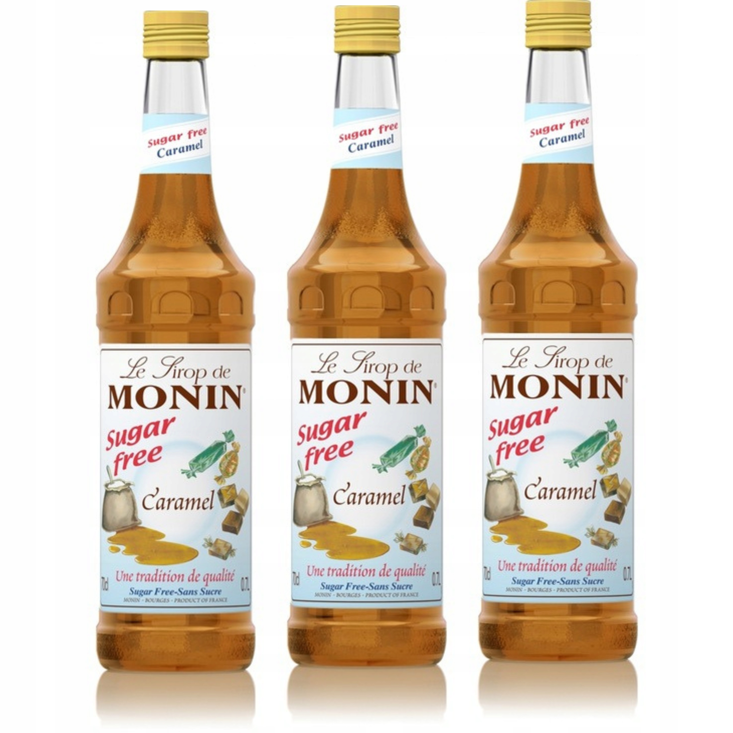 Levně Monin Baristický sirup do kávy Karamel bez cukru (Caramel Sugarfree) s příchutí