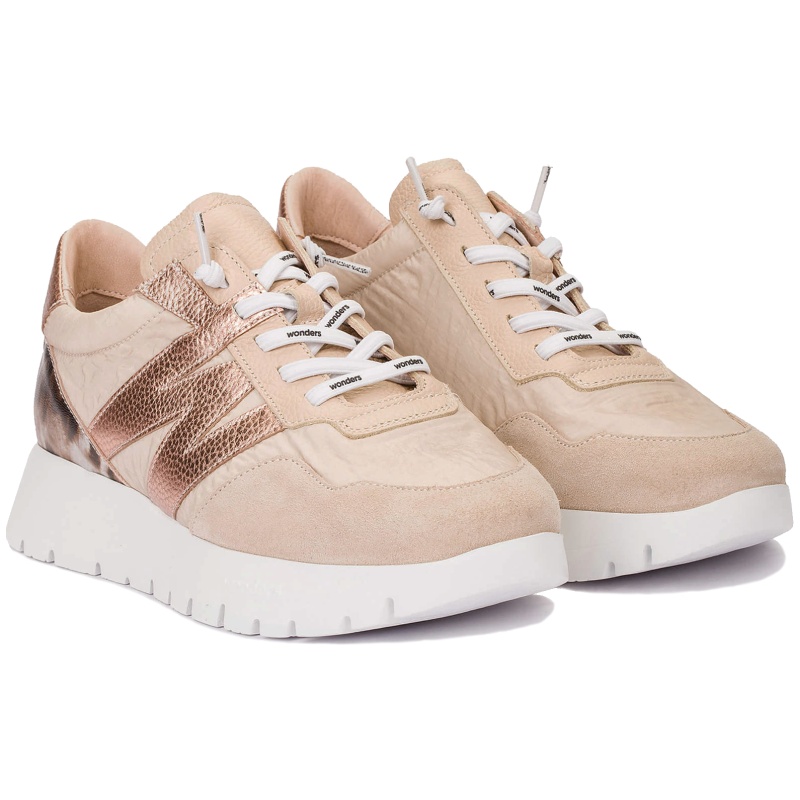 Dámské tenisky Wonders A-24100 Trend V Beig Nylon Fog Taupe Kůže Vel. 36