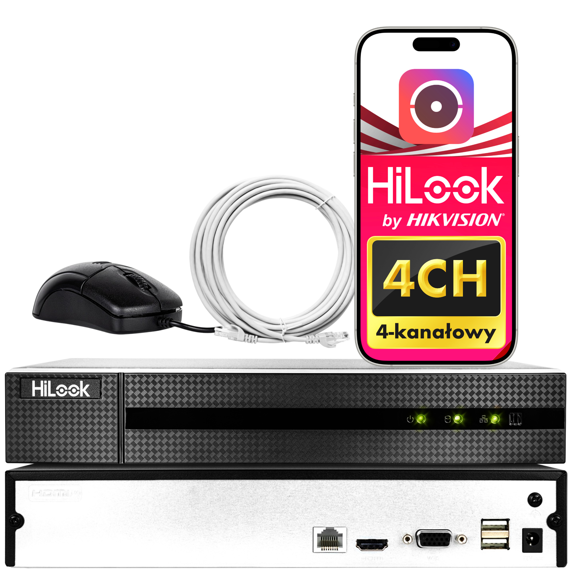 Rejestrator Ip NVR-4CH-4MP 4 Kanałowy Sieciowy 4MP HiLook by Hikvision