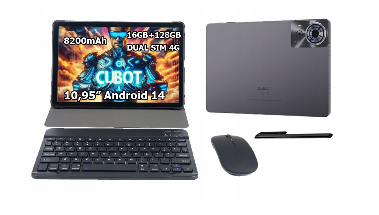 Tablet Cubot Tab 70 10,95" 16/128GB Lte 4G Gps Wifi Android Klávesnica Myš