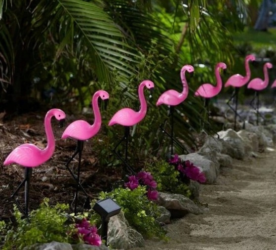 Lampy Solarne Ogrodowe Flamingi 3 Sztuki Dekoracja Kolor dominujący inny