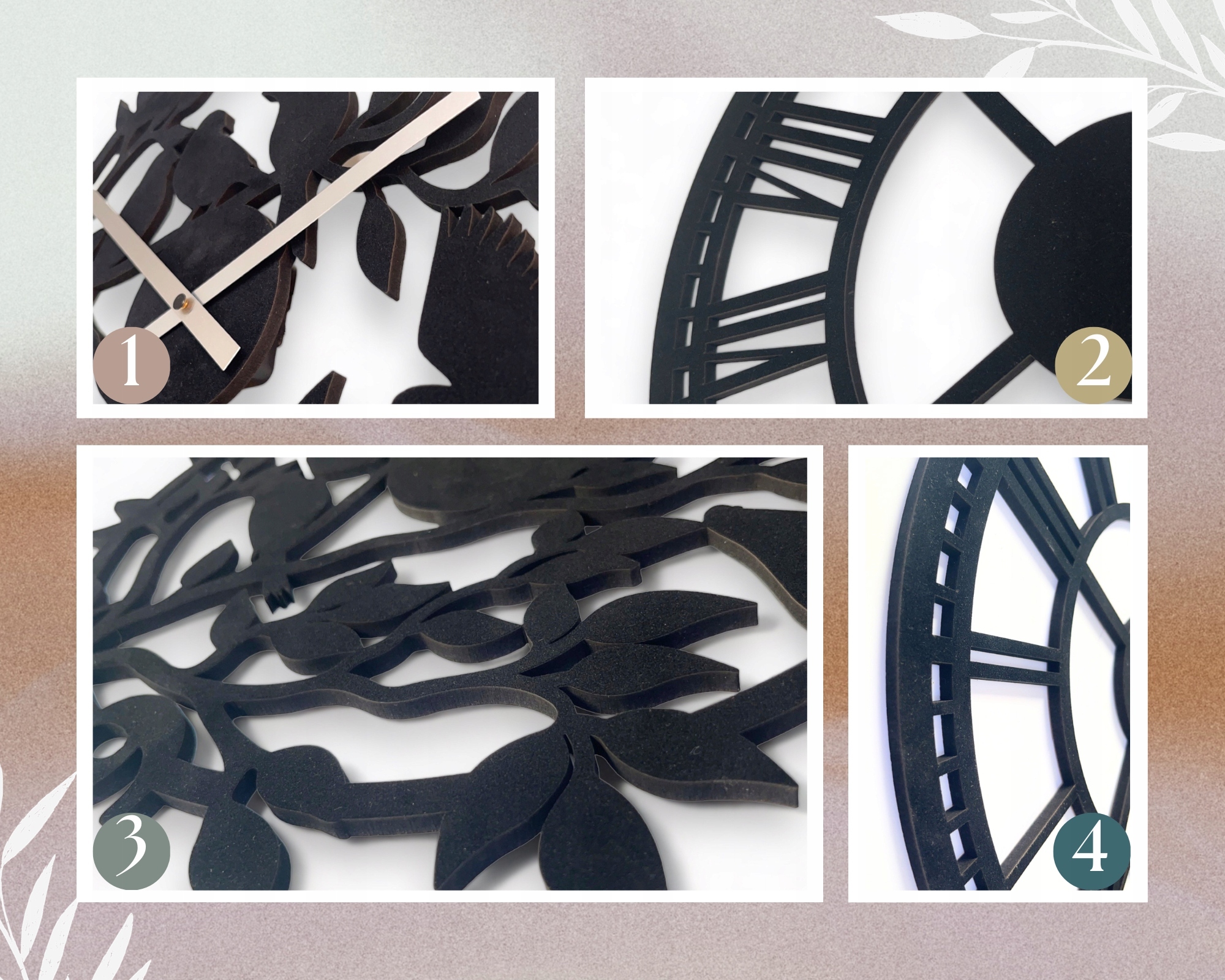 LOFT ZEGAR ŚCIENNY RZYMSKI 3D VINTAGE DUŻY DO SALONU KUCHNI RETRO 40 cm Cechy dodatkowe efekt 3D mechanizm kwarcowy