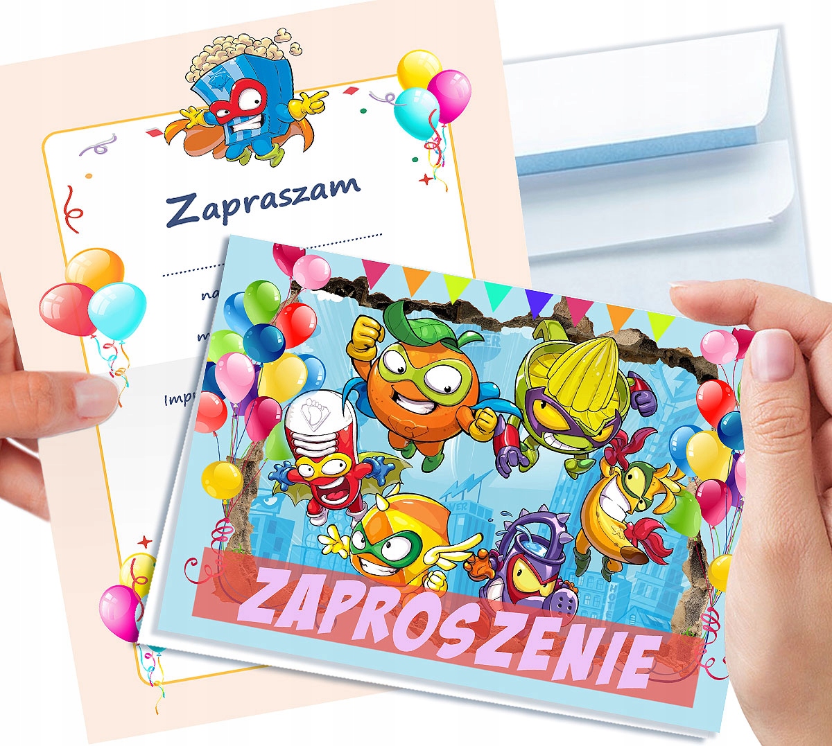 ZAPROSZENIE SUPER ZINGS NA URODZINY DZIECKA + KOPERTA GRATIS