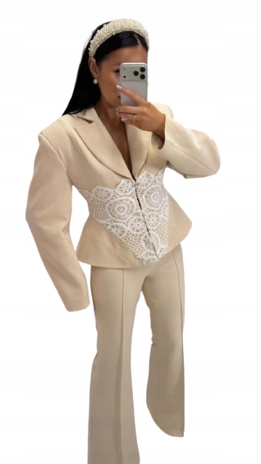 Kalhoty Classy Embroidery La Milla M Béžová