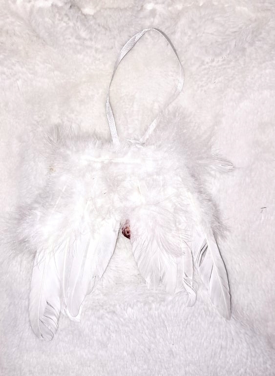 OZDOBA ŚWIĄTECZNA PIÓRKA BIAŁE WISZĄCE BAR