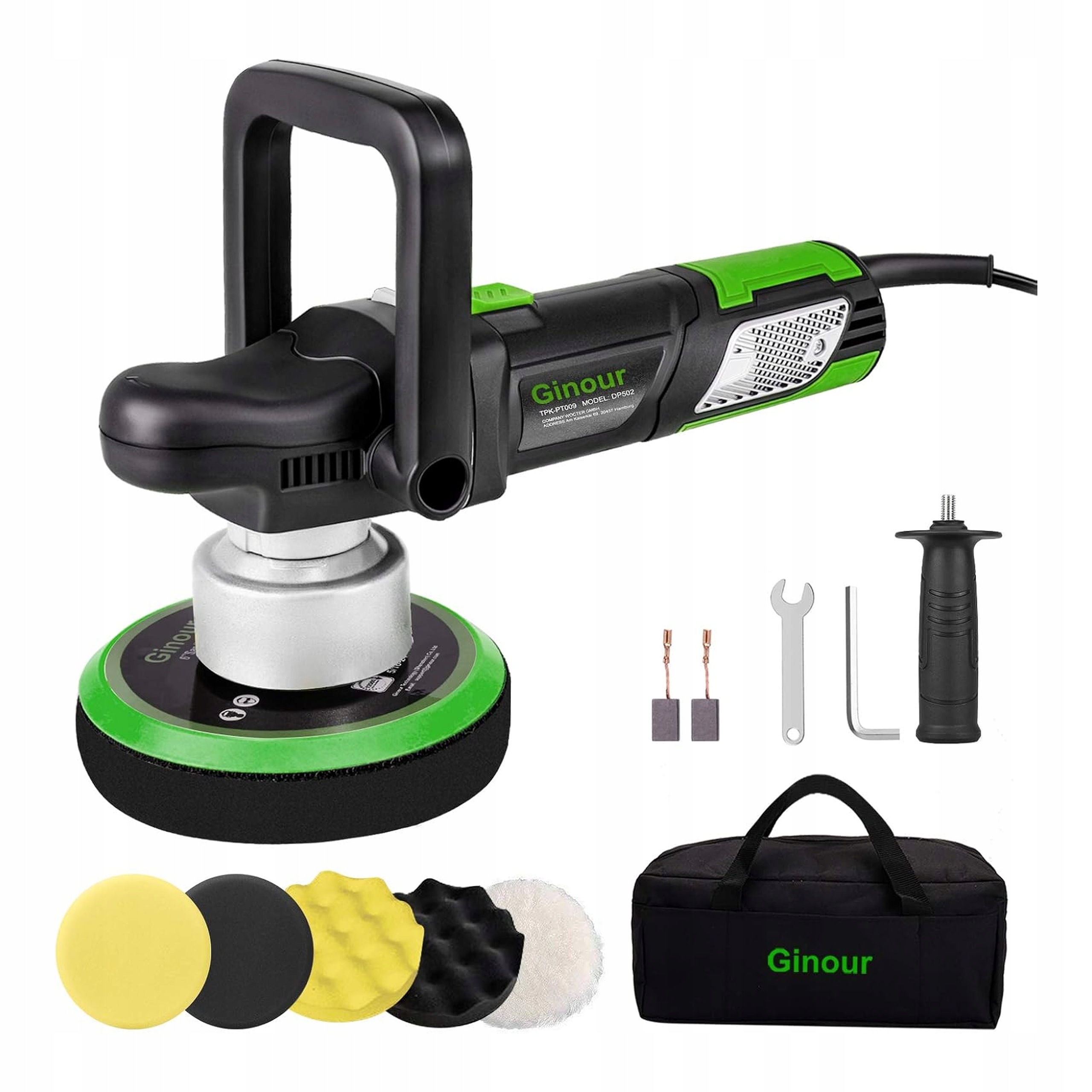 Elektrická Excentrická Leštička 900W Ginour 6 Do Auta 150 MM Sada