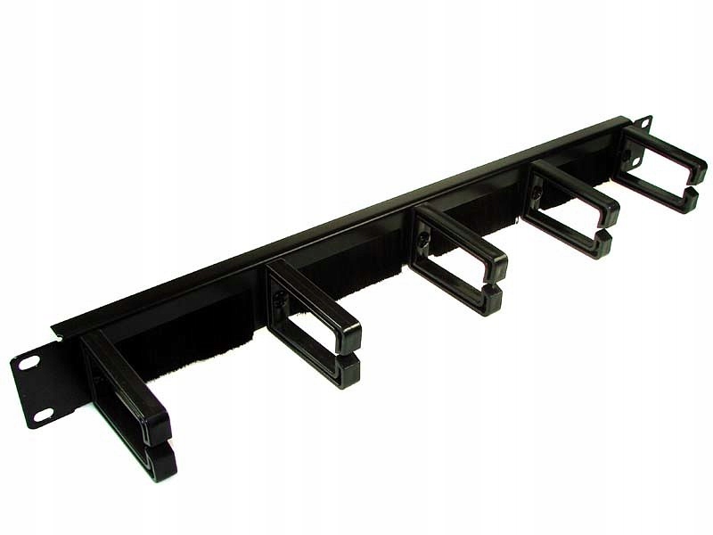 

Organizer kabli ze szczotką rack 19 1U czarny