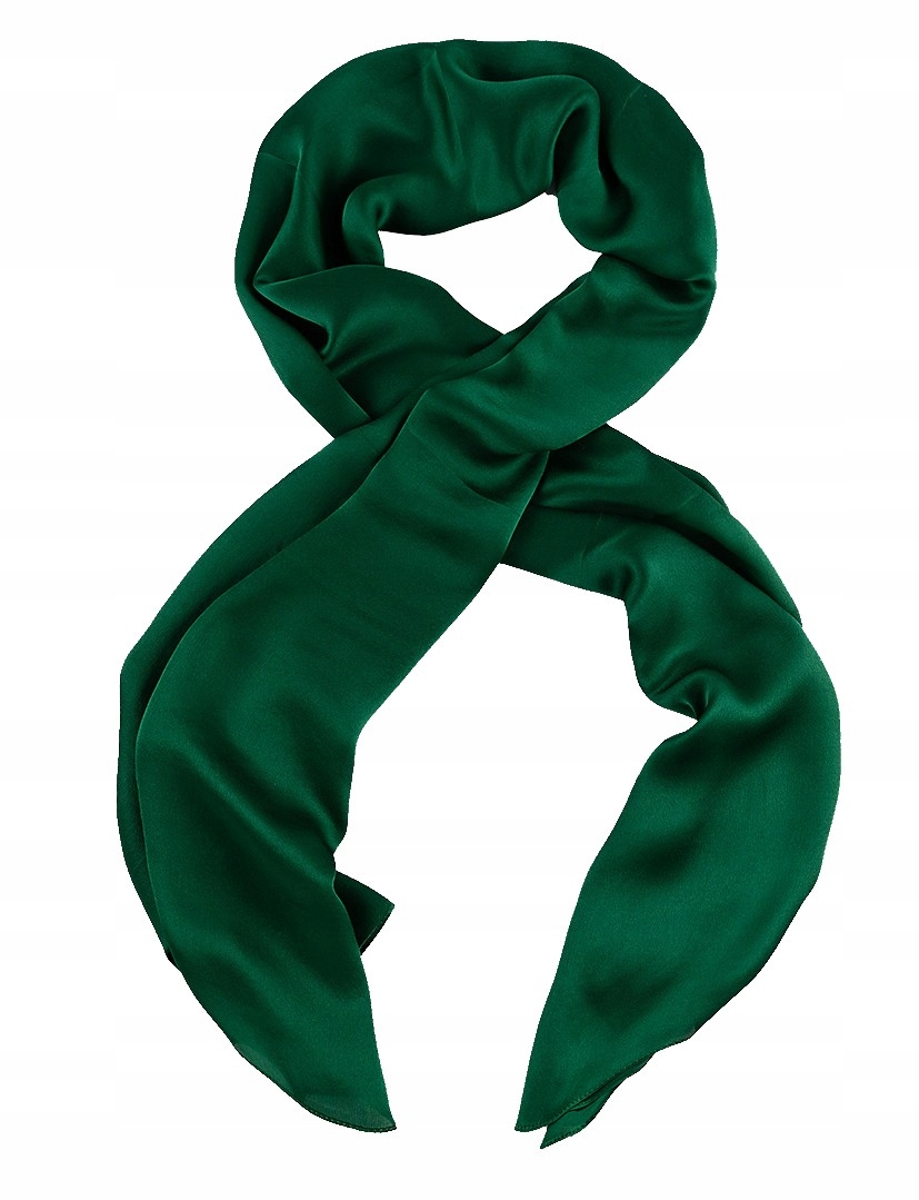 Šála Dámská Elegantní Hedvábná 55x175 cm Velká Hladká Zelená Měkká