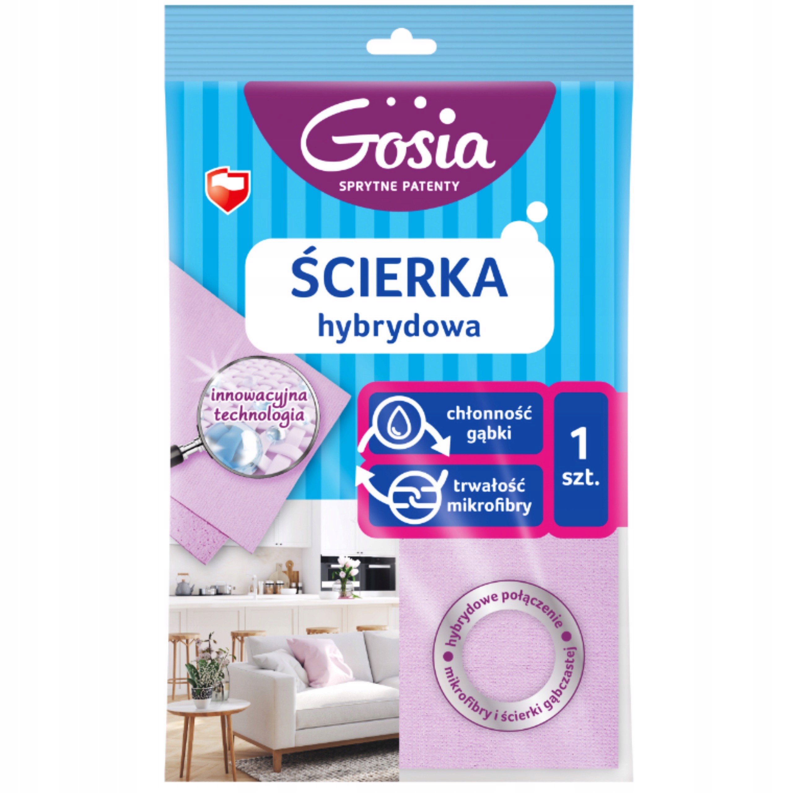 

Gosia Ścierka Hybrydowa Mikrofibra 1szt
