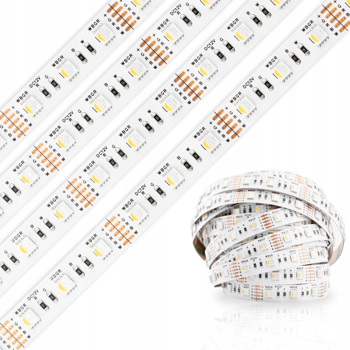 Led pásek Pásek Barevný Rgb Studený 12V 72W 300LED 5050 12mm 5m Lumiled
