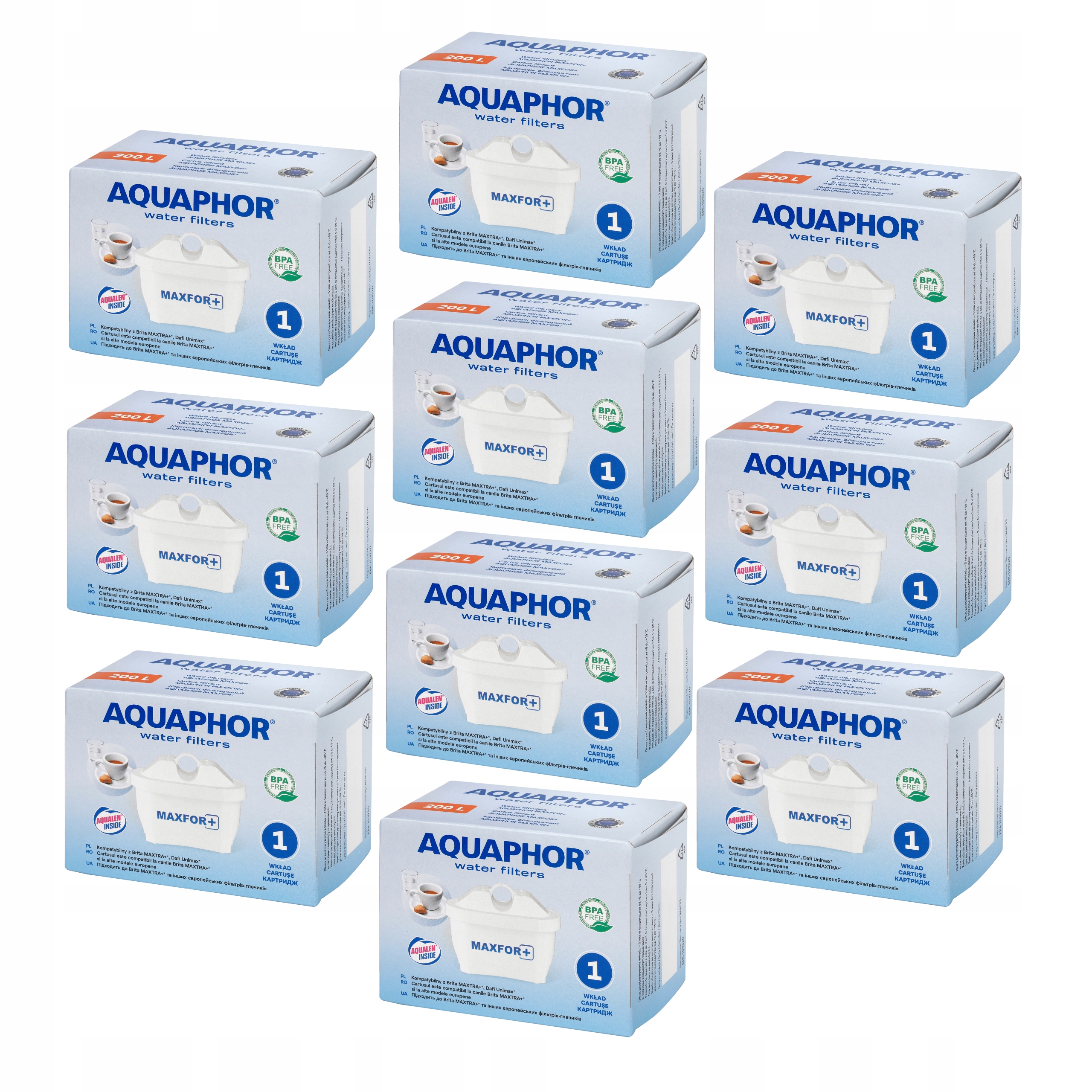 Wkłady filtrujące, filtry wody Aquaphor B25 Maxfor+ kpl. 10 szt. do dzbanka