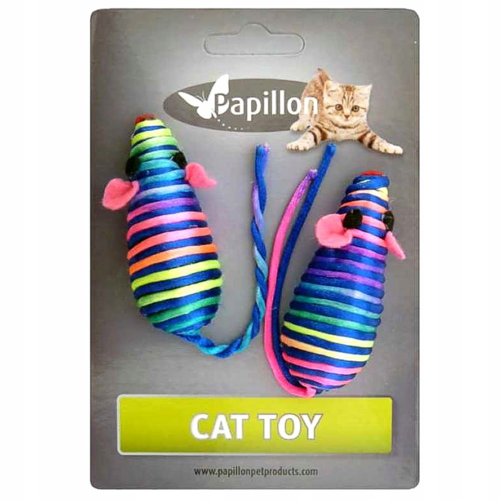

Papillon Zabawka dla kota 2 Myszki tęczowe - 7 cm