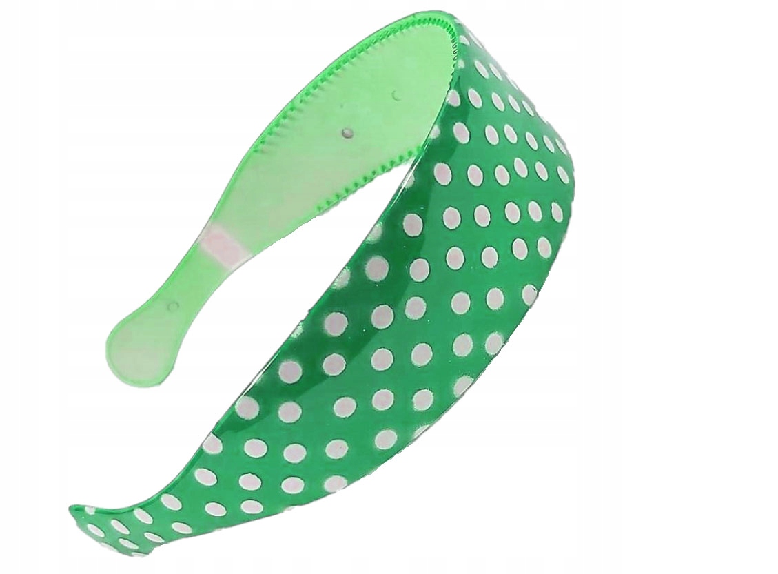 

Plastikowa Opaska Do Włosów Białe Grochy Szeroka