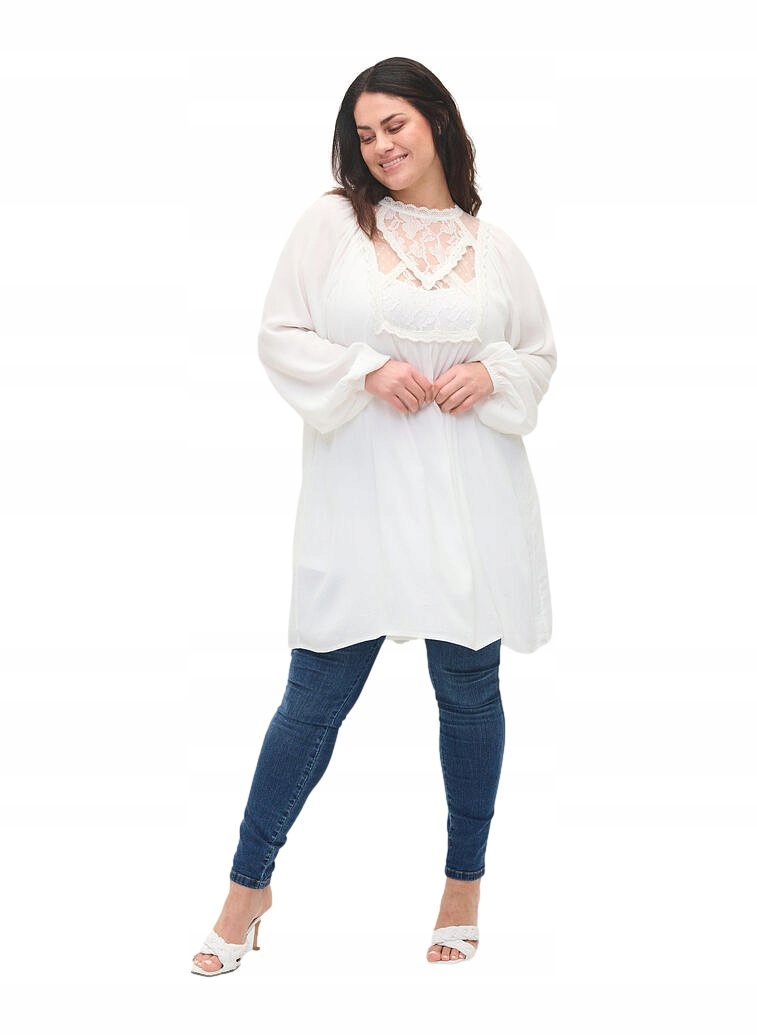 ZIZZI BIAŁA TUNIKA KORONKA 123A 44 Rozmiar 44