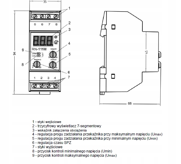 Przekaźnik napięciowy 1P RN-111M do fotowoltaiki Marka inna