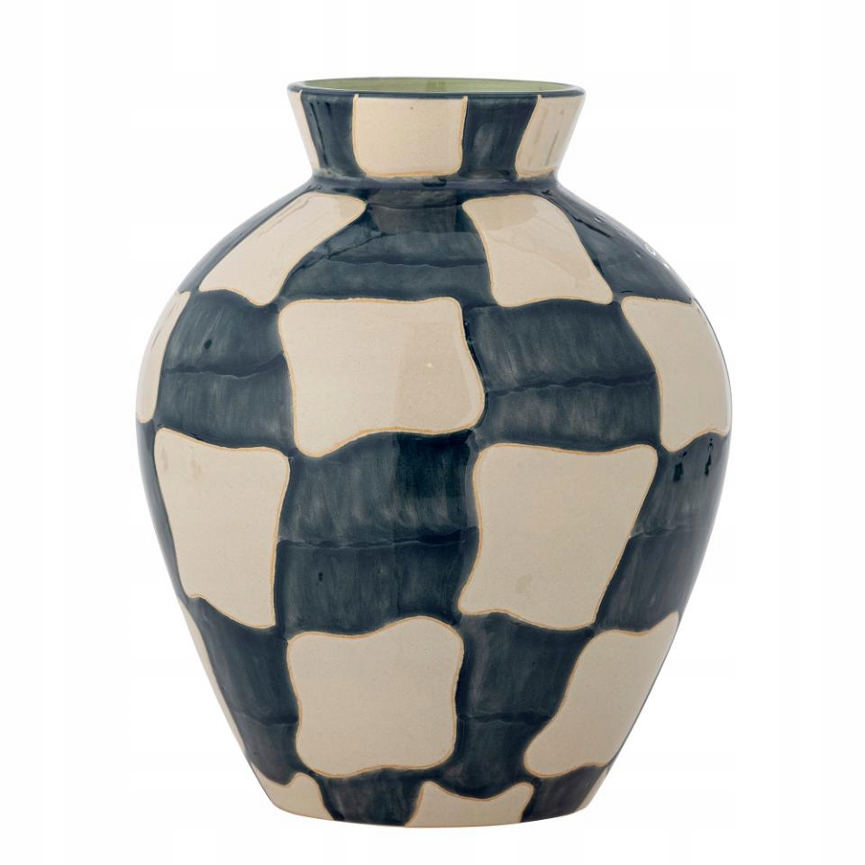 Bloomingville Check Váza na květiny 24 cm Modrá