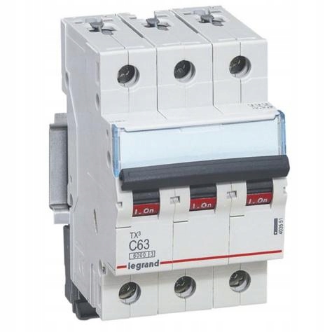 Wyłącznik nadprądowy 3P C 63A TX3 Legrand 403551