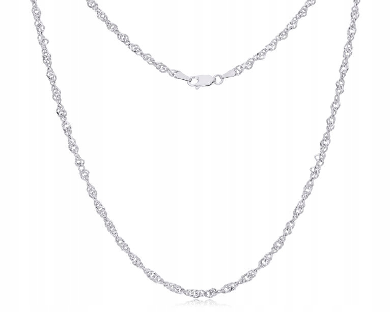Stříbrný Řetízek Dámský Splétaný Singapur Široký Stříbro Rod 925 délka 55 cm