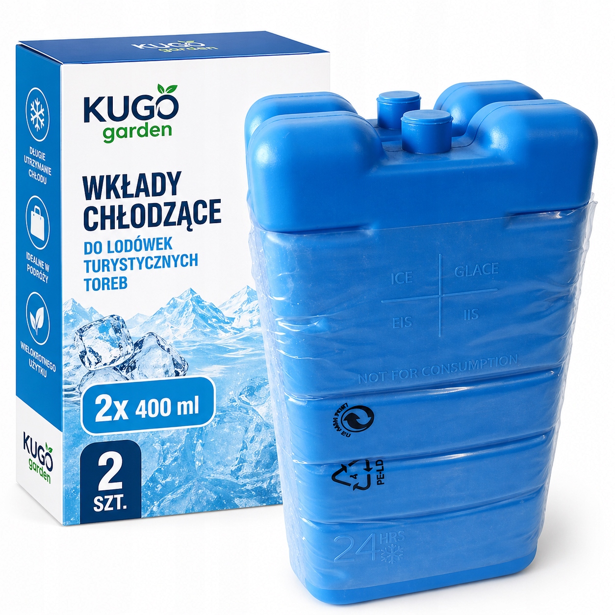 Wkłady Chłodzące Do Lodówek Turystycznych Toreb 2x 400ml Mrożący 2 Szt.