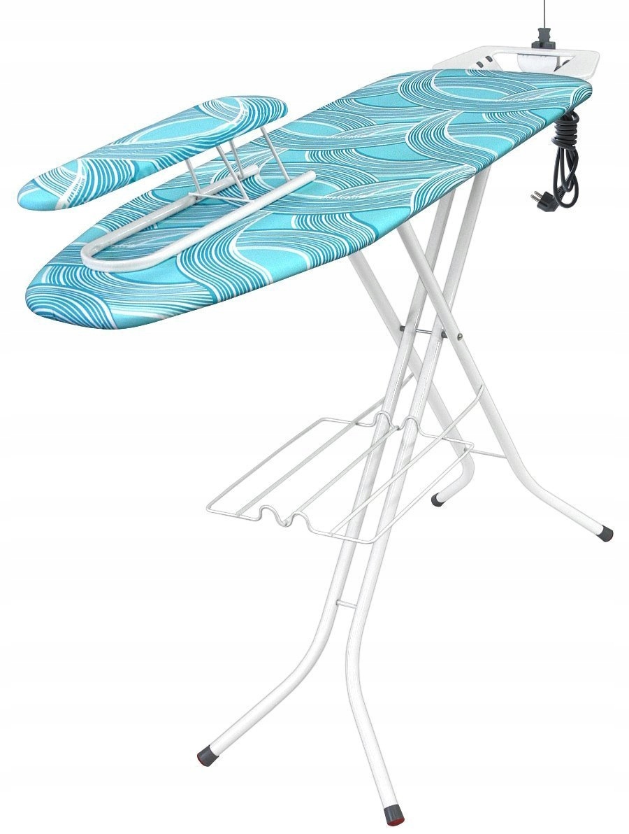 Deska do prasowania duża składana z gniazdem rękawnikiem półką blat 120x38