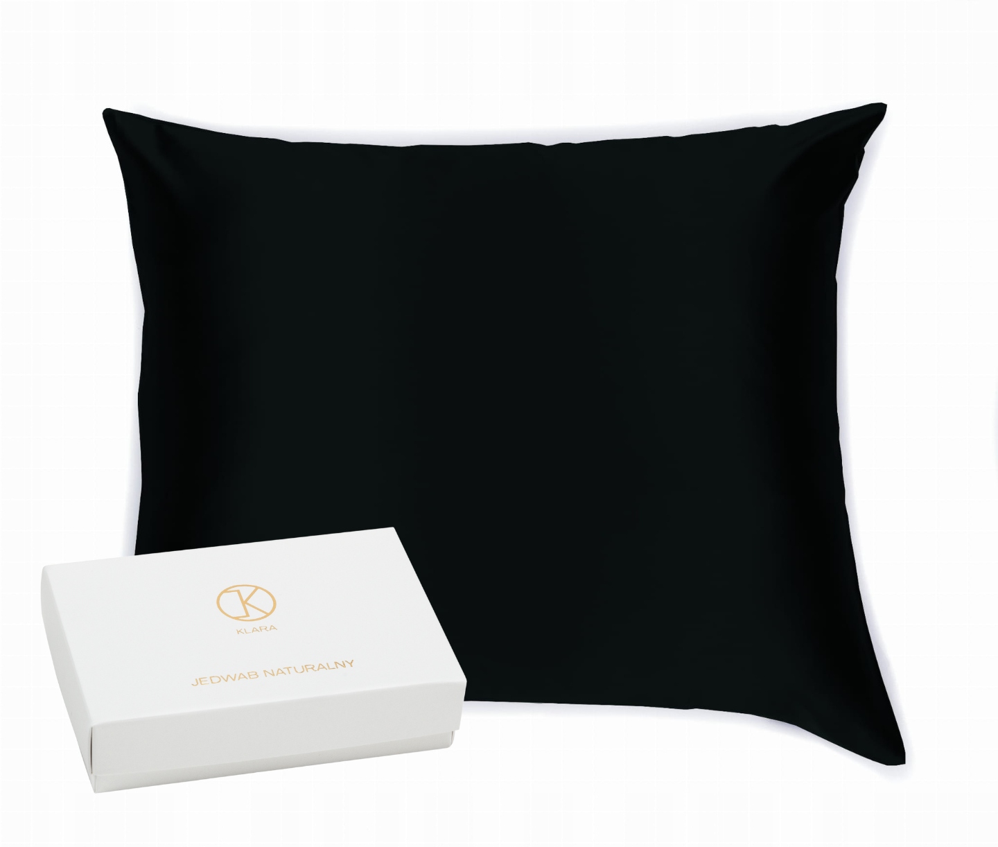 

Klara Poszewka Jedwabna 50x70 Czarna 100% Jedwab