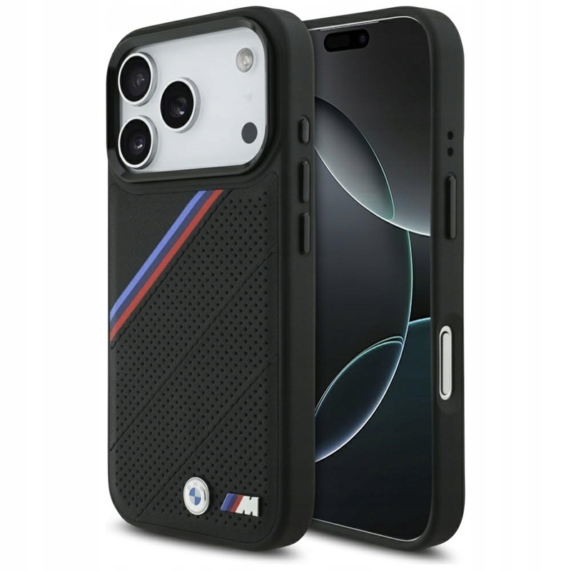 Bmw M Tricolor Metal Logo MagSafe – Pouzdro pro iPhone 17 Pro (černé)
