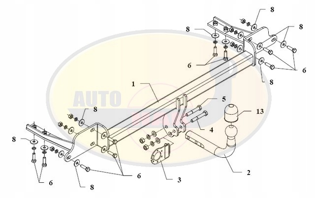 HAK HOLOWNICZY + WIĄZKA 7 PIN MAZDA 323 1998-2001 Producent Auto-hak