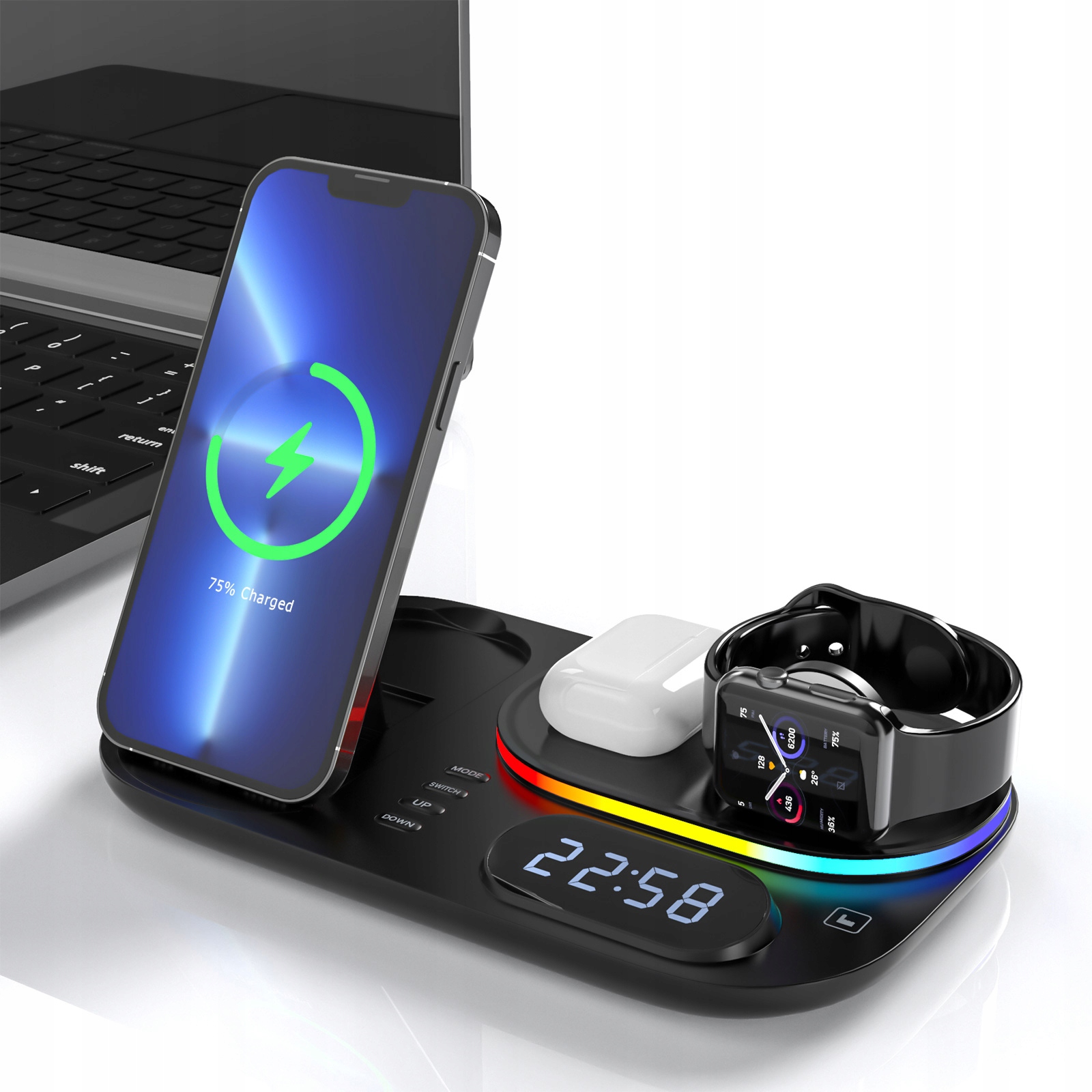 Bezprzewodowa ładowarka indukcyjna 4 w 1 moc 30W- do telefonów komórkowych Apple