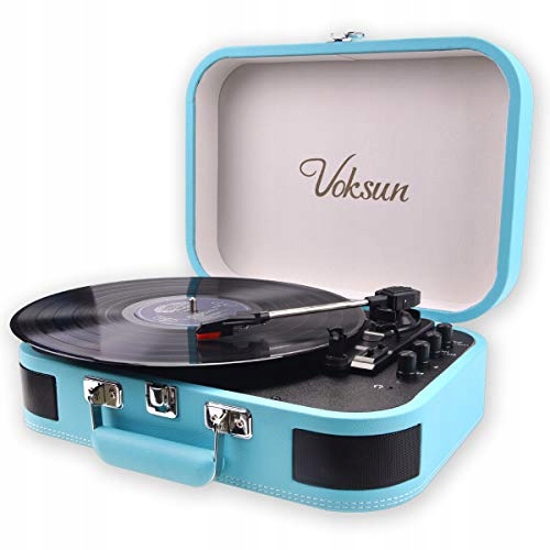 GRAMOFON VOKSUN S300 BLUETOOTH 33/45/78 TURKUSOWY