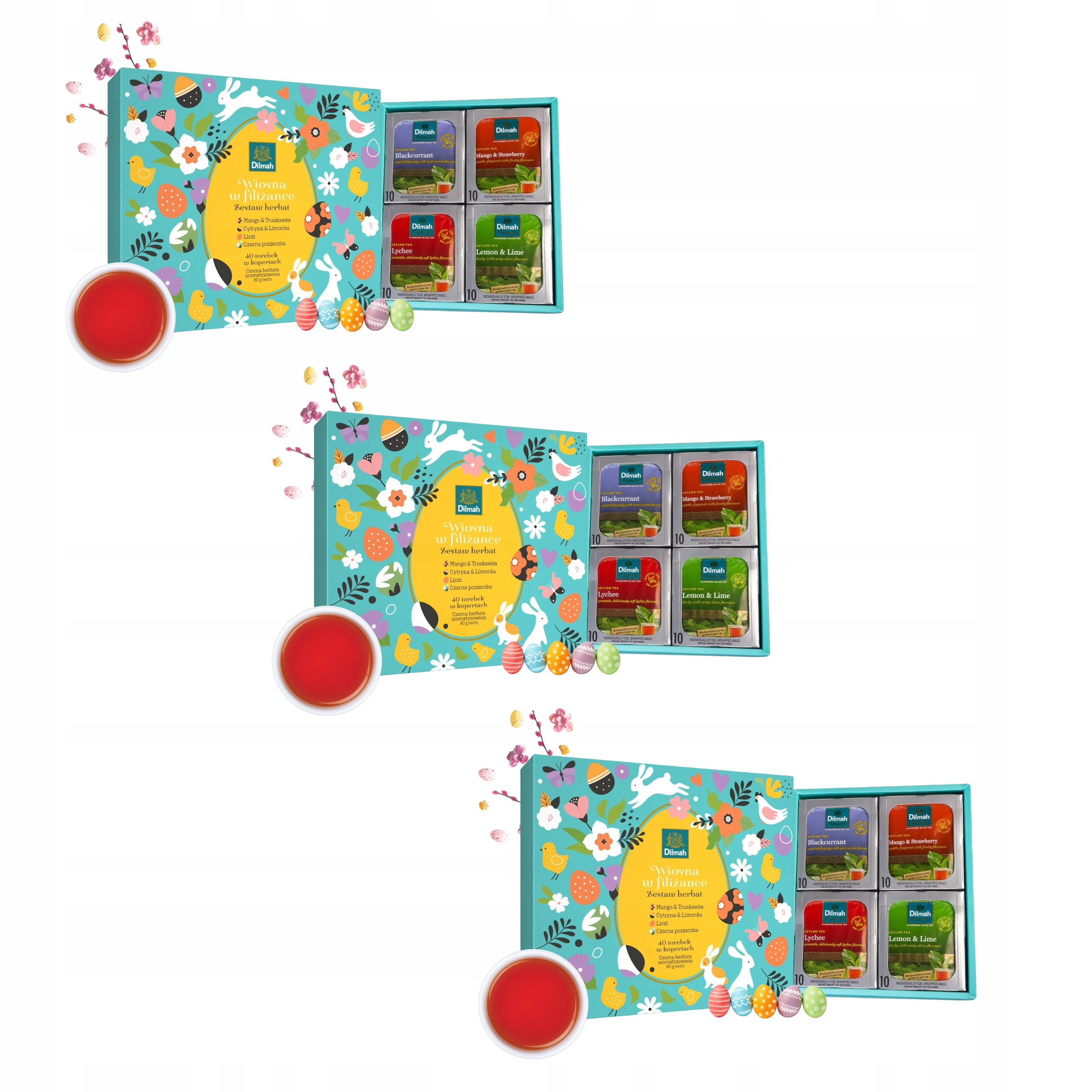 Wielkanocny Zestaw Herbat Czarnych 4 Smaki na Wielkanoc x3