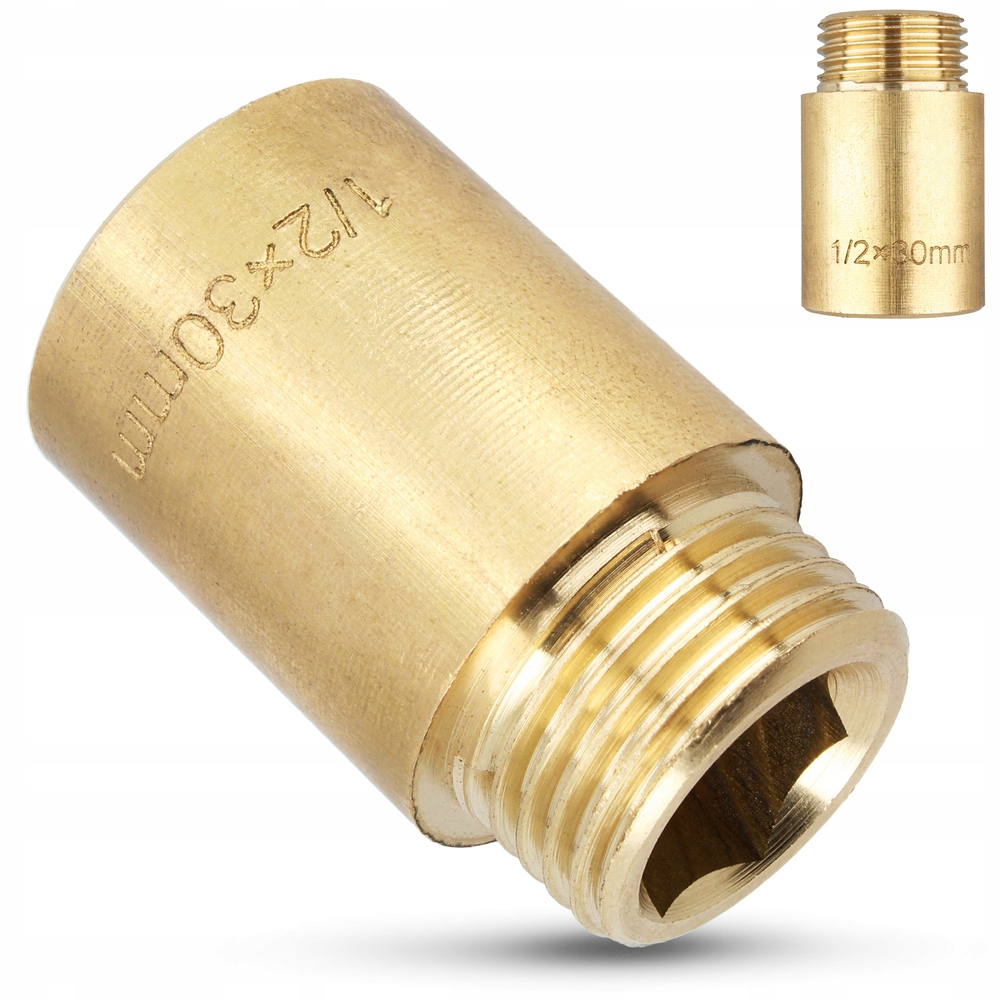 

Złączka mosiężna przedłużka 1/2'' 30 mm mosiądz