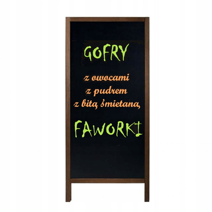 POTYKACZ STOJAK REKLAMOWY KREDOWY DWUSTRONNY DREWNO BRĄZ XXL GRATIS 170x72 Marka inny