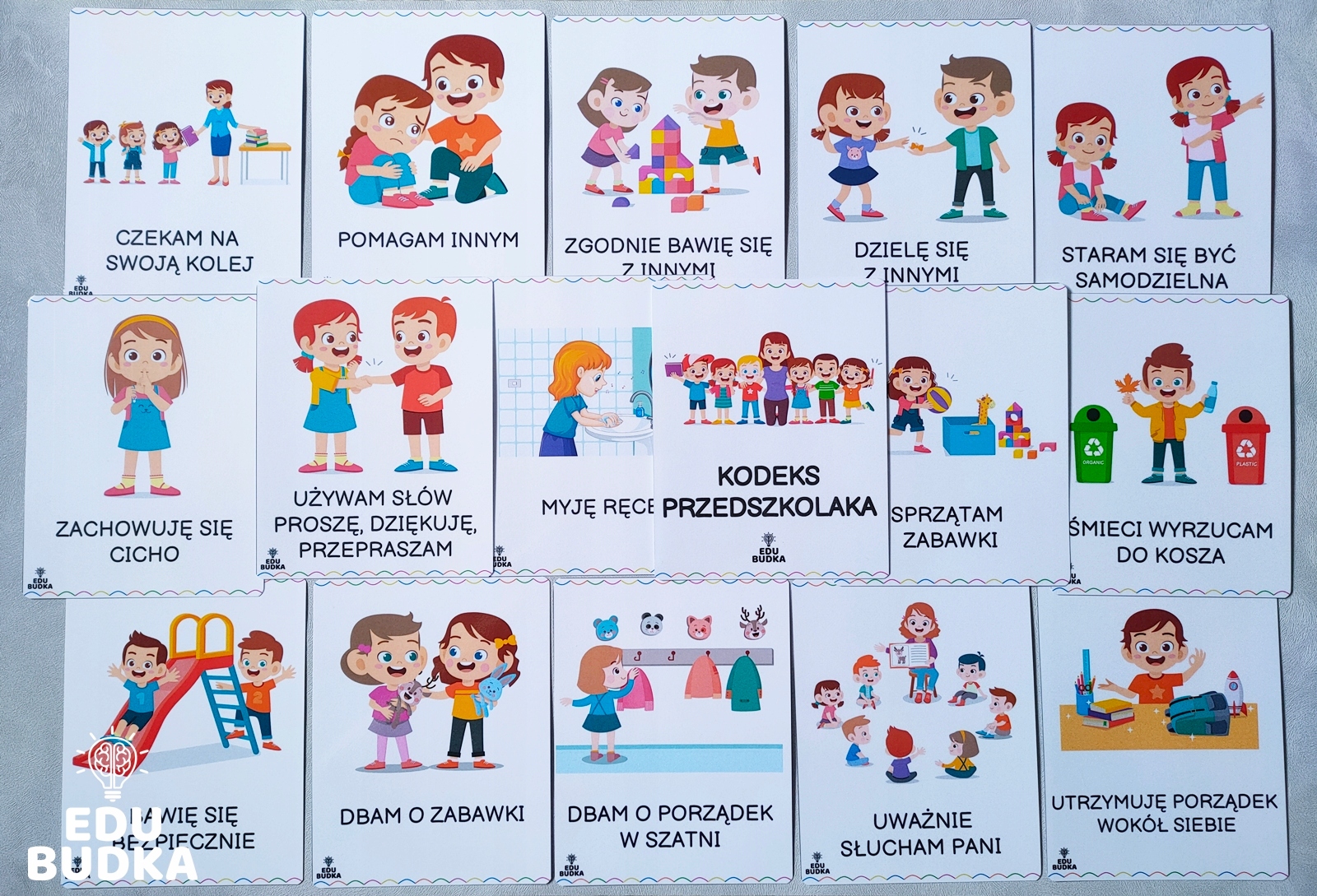 KODEKS PRZEDSZKOLAKA 15 plansz A5 z zasadami zachowania dla dzieci ISBN 9786534627654