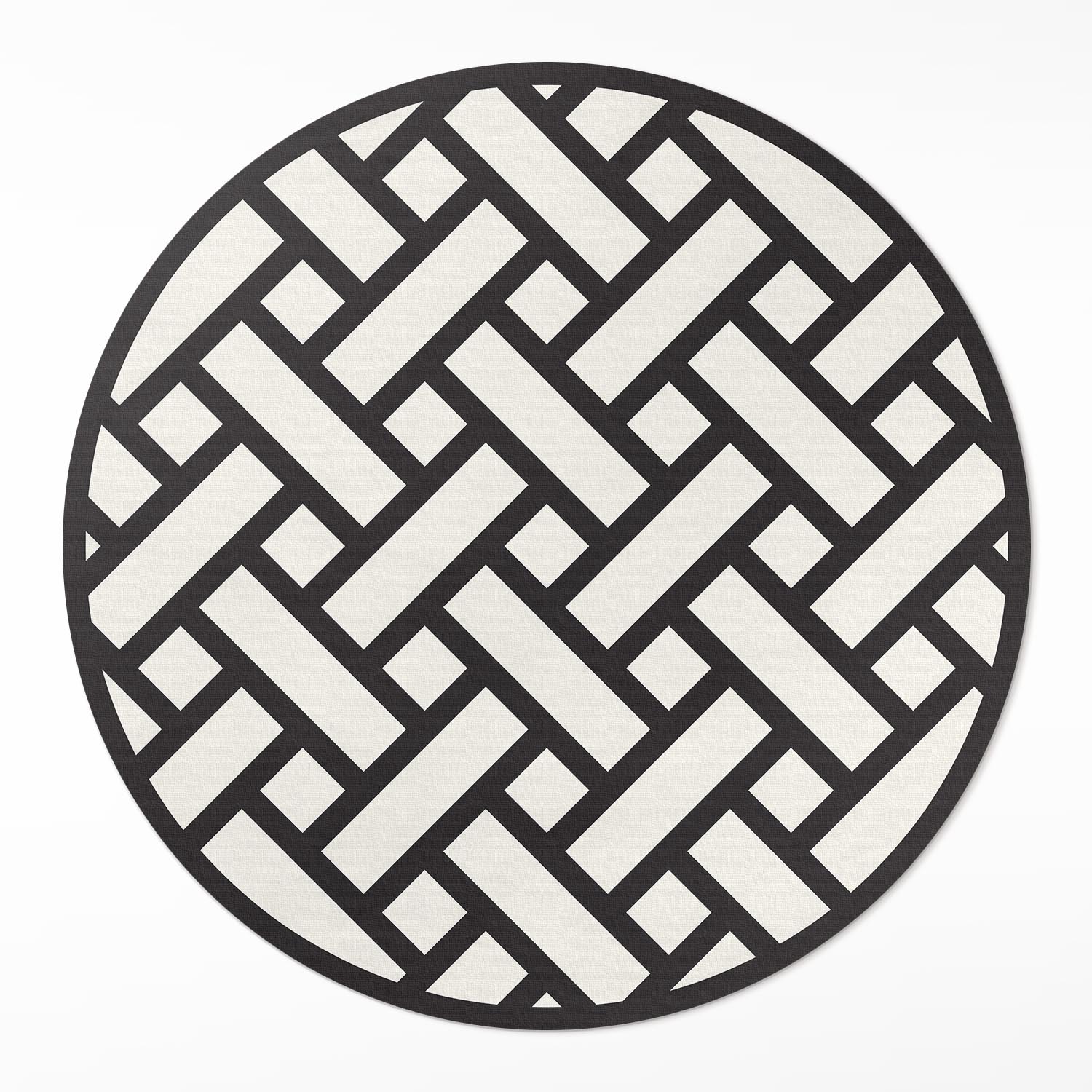 Kulatý Koberec Vinyl do obývacího pokoje Jednoduchá pletenina ilustrace proutí ⌀ 50 cm