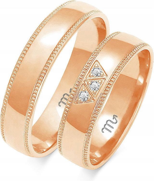 Moderní snubní prsteny s diamantem 14K 585, 35 36 37, módní svatební kolekce