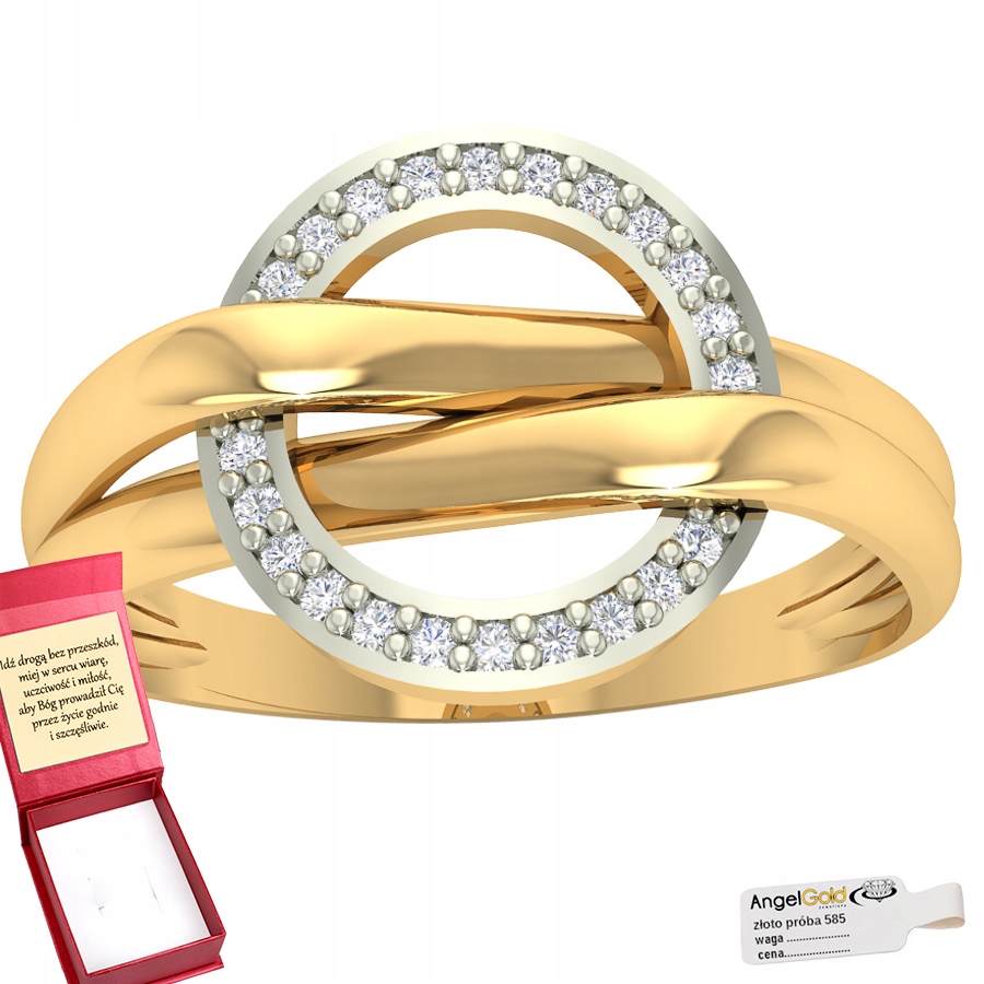 Zlatý Prstýnek Kruh Se Zirkony Ryzost 585