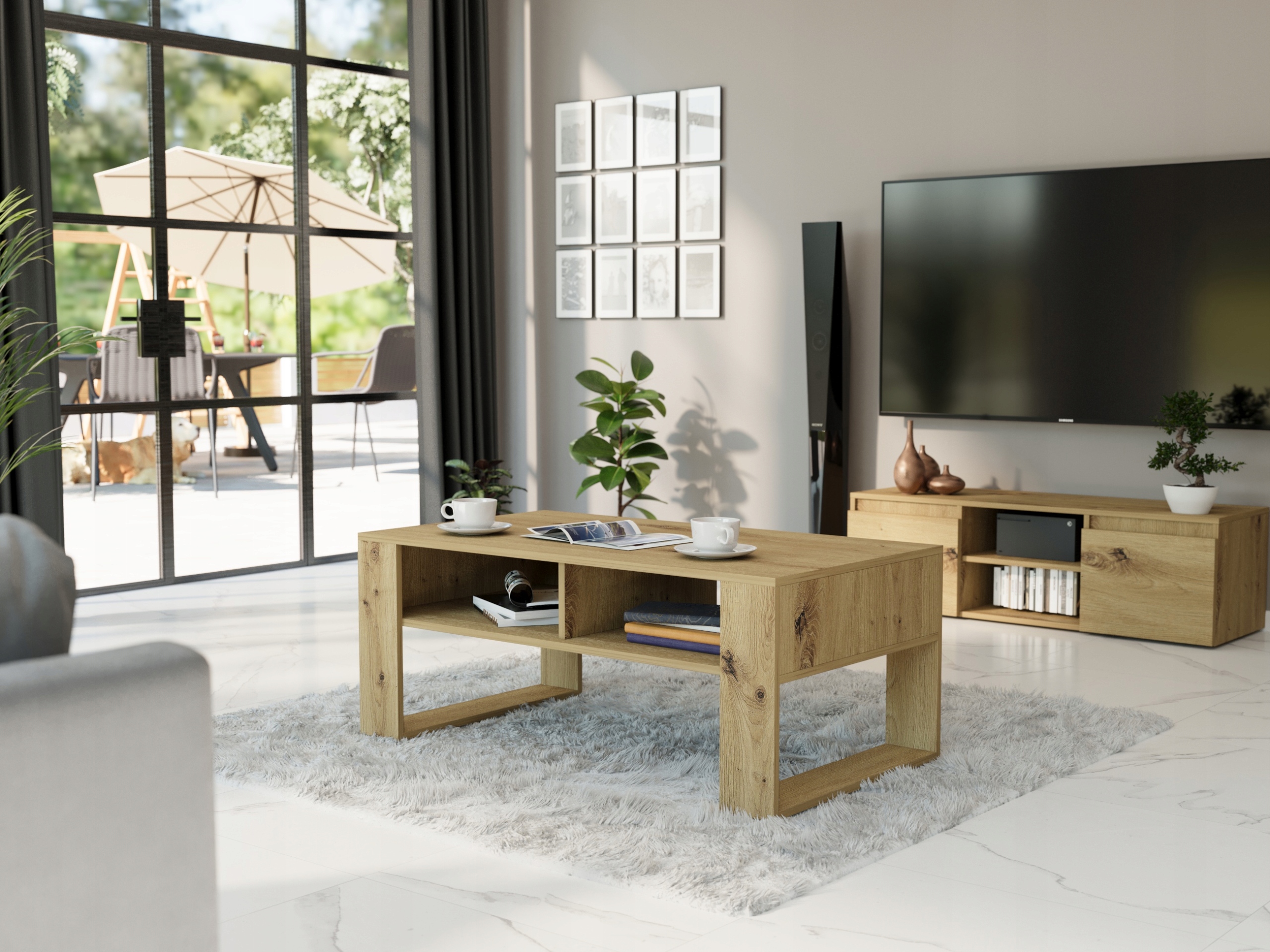 Meble Stolik kawowy ława półka 90x58x55cm produkt polski A-6 ARTISAN