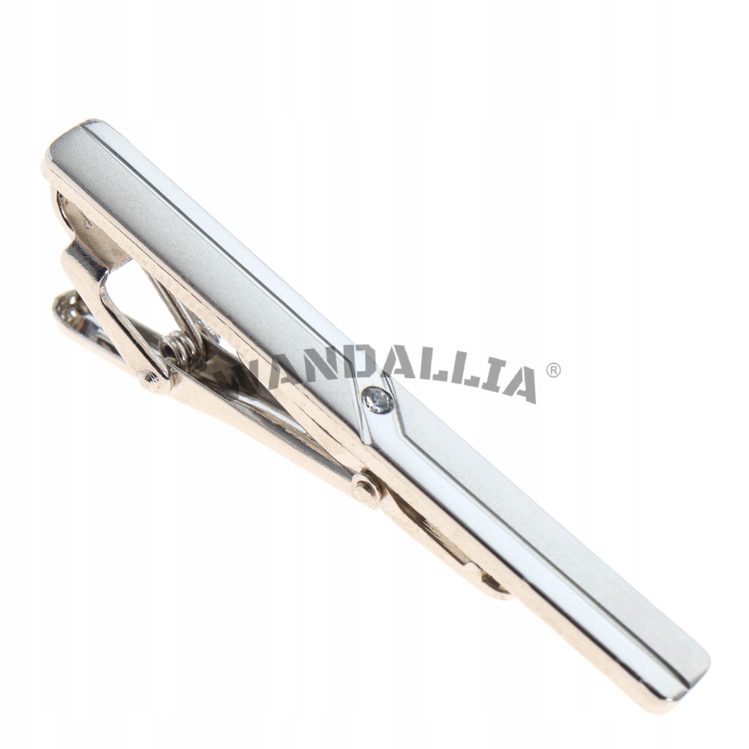 WANDALLIA Spinka do Krawata SP-KR-55 Klasyczna Srebrna dł.6cm Marka Wandallia