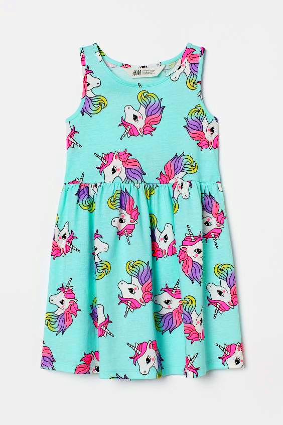 

Nowa H&m sukienka Jednorożce turkus 134/140