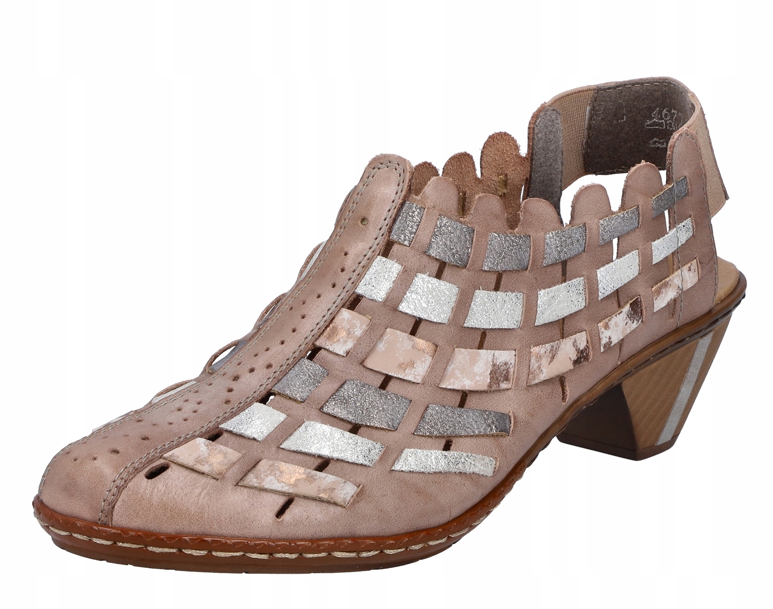 Rieker 46778-64 vel.39 béžové kožené elegantní sandály