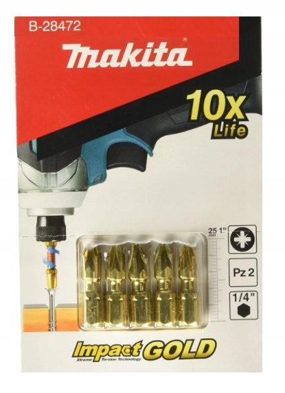 

Makita B-28472 Bity Udarowe Skrętne PZ2 25mm 5szt