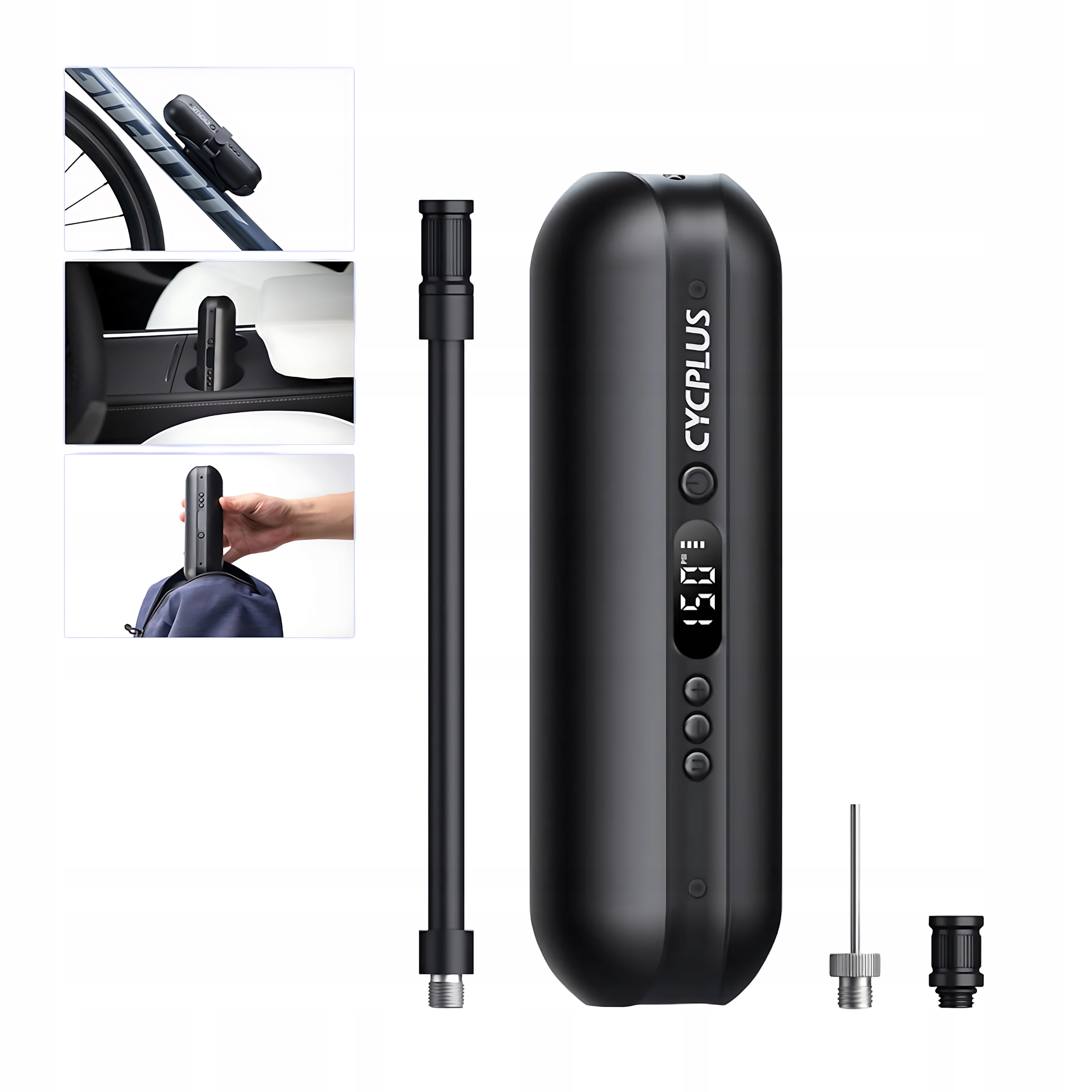 Cycplus Elektrická pumpa na pneumatiky s funkcí Powerbanky 2x2600mah